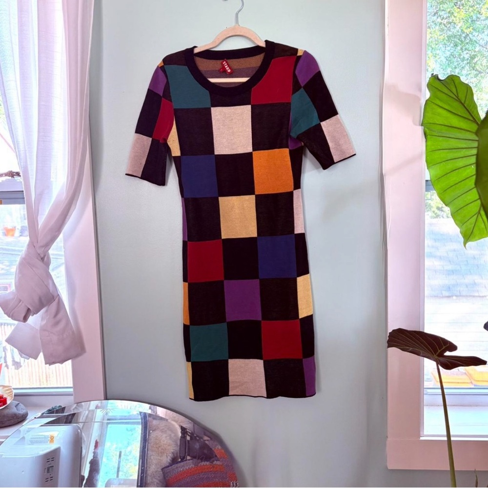 Staud Multicolor Patchwork Mini Dress - image 2